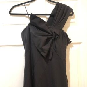 Aidan Mattox formal long black one shoulder dress